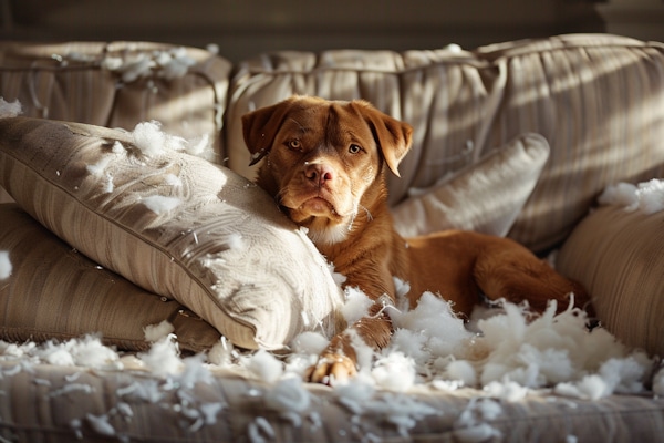 כלב הורס את הבית
